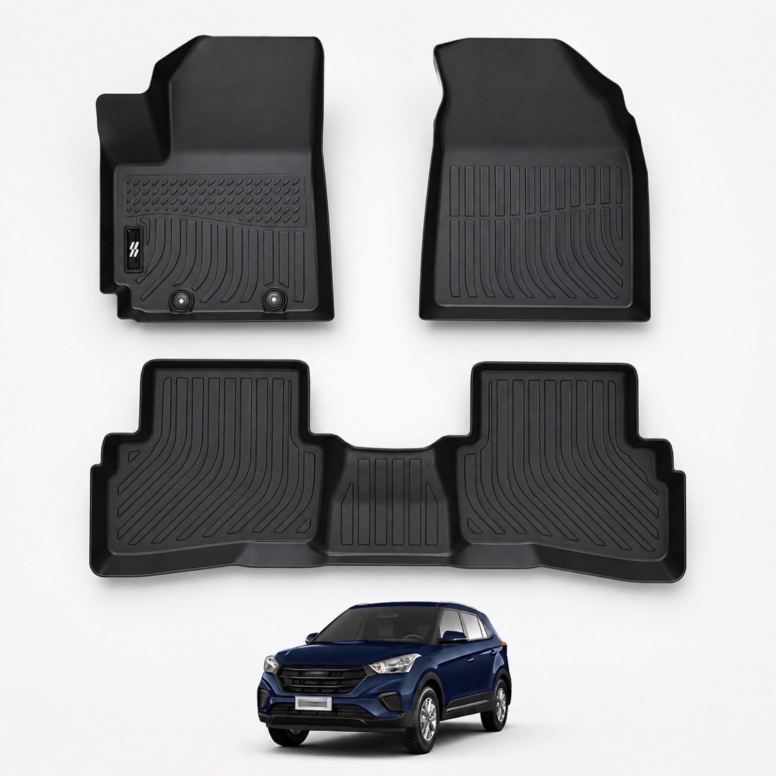Pisos bandeja 5D TPE Premium para Hyundai Creta 2024-2027 - vista del set completo